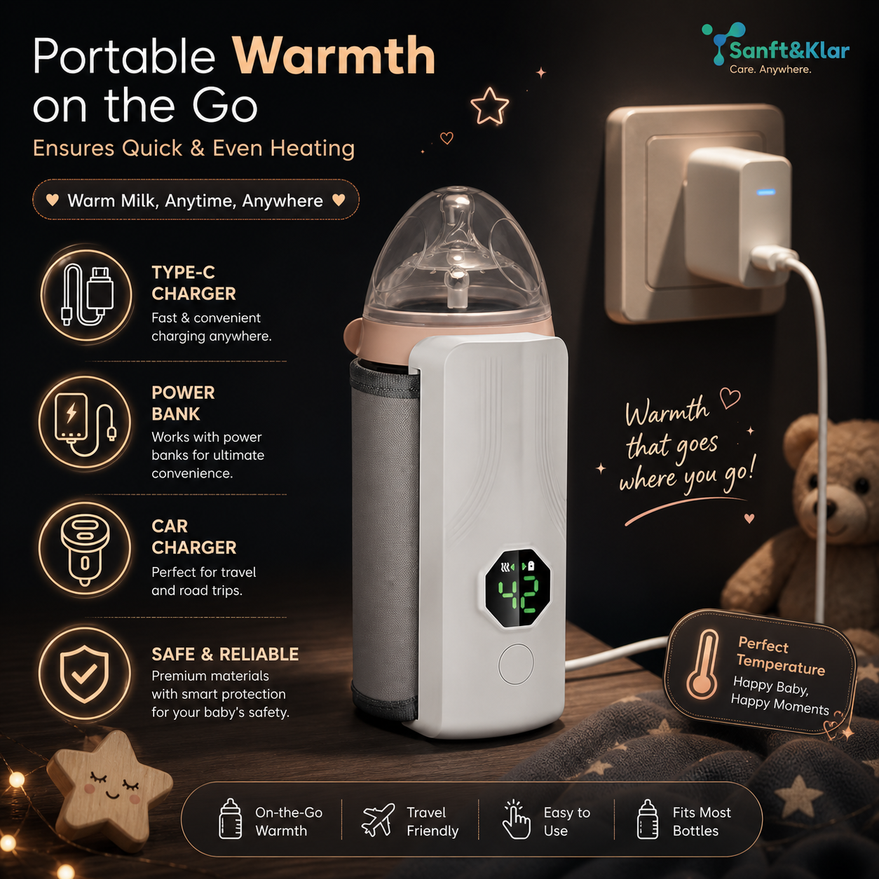 UreazyStore™ Portable Baby Bottle Warmer