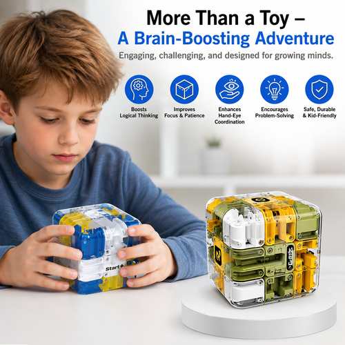 UreazyStore™ 3D Rolling Maze Cube – Focus & IQ Challenge