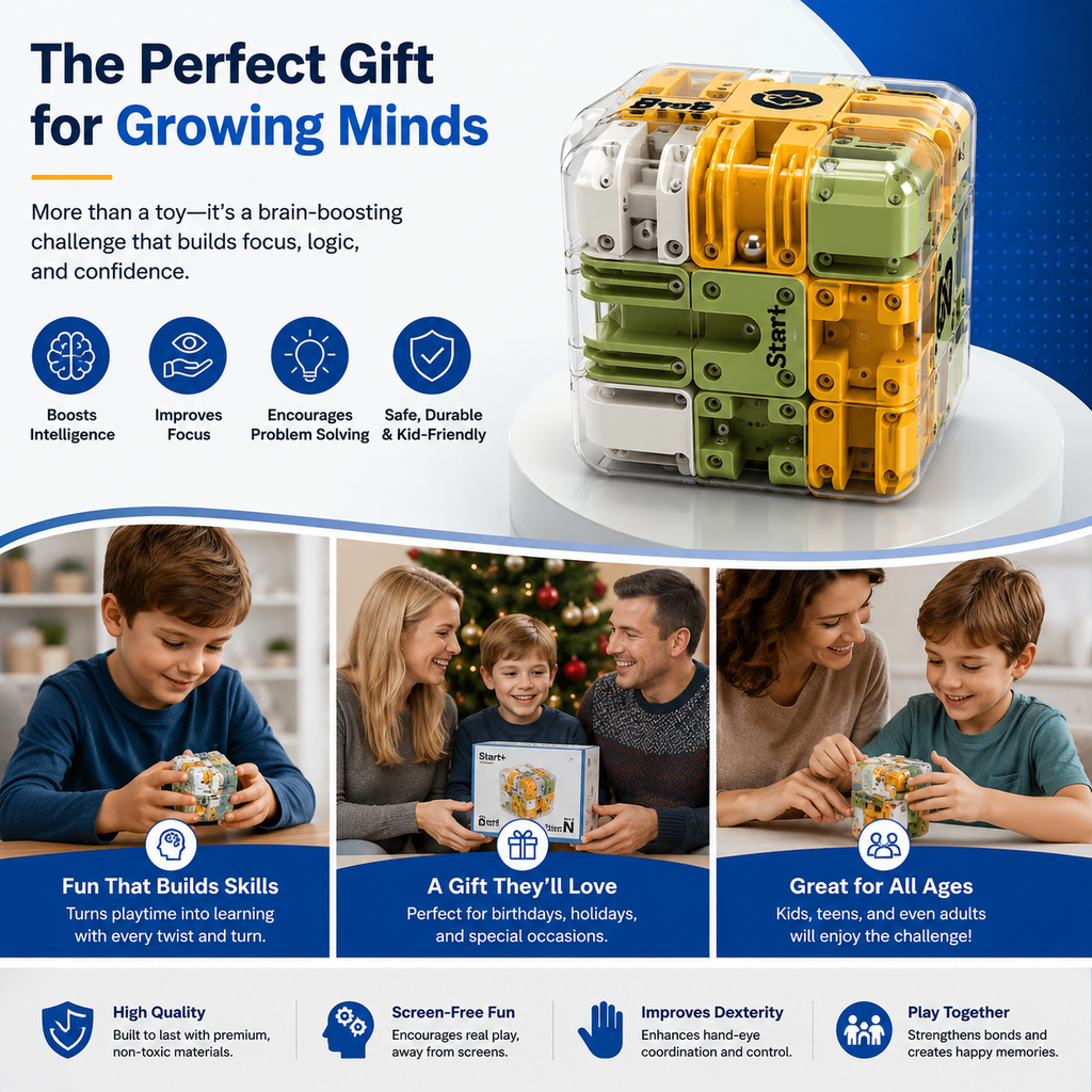 UreazyStore™ 3D Rolling Maze Cube – Focus & IQ Challenge