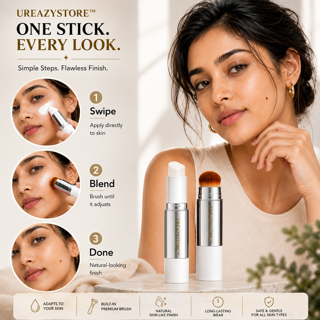 2 in 1 Color Changing Korean Foundation Stick