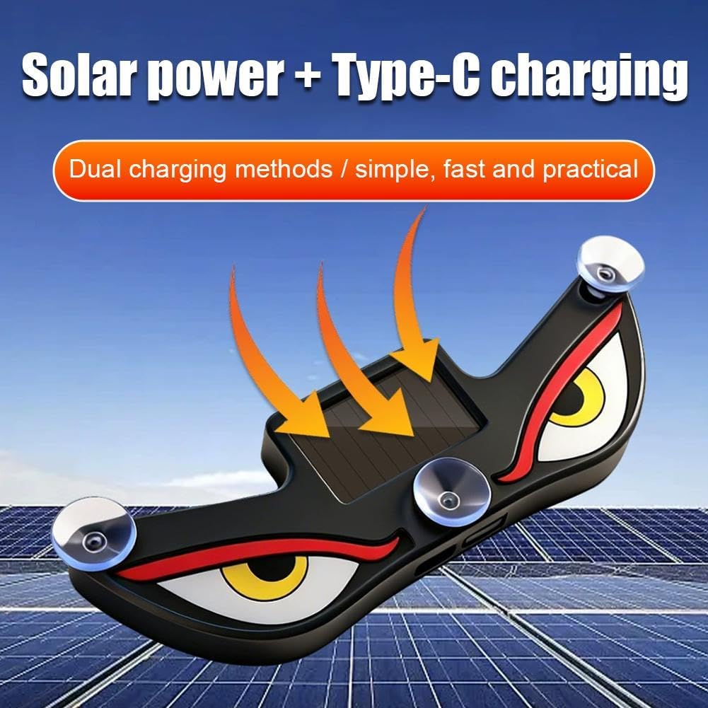 Solar Powered Devil Eye Light For Cars