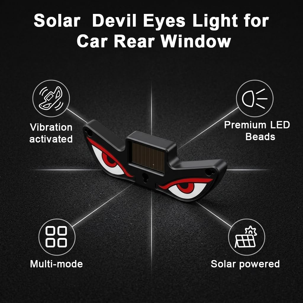 Solar Powered Devil Eye Light For Cars